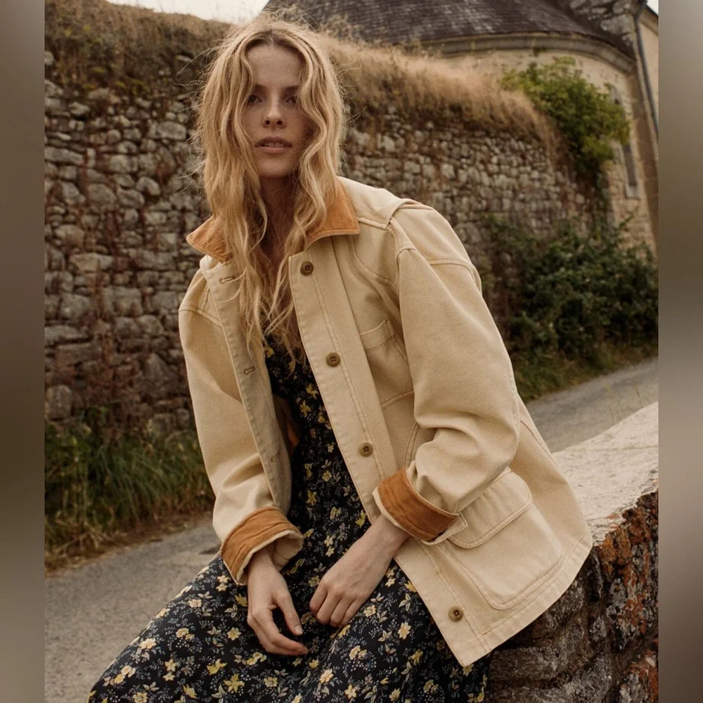 Doen Cream and Tan Utility Jacket - Picture 1 of 8